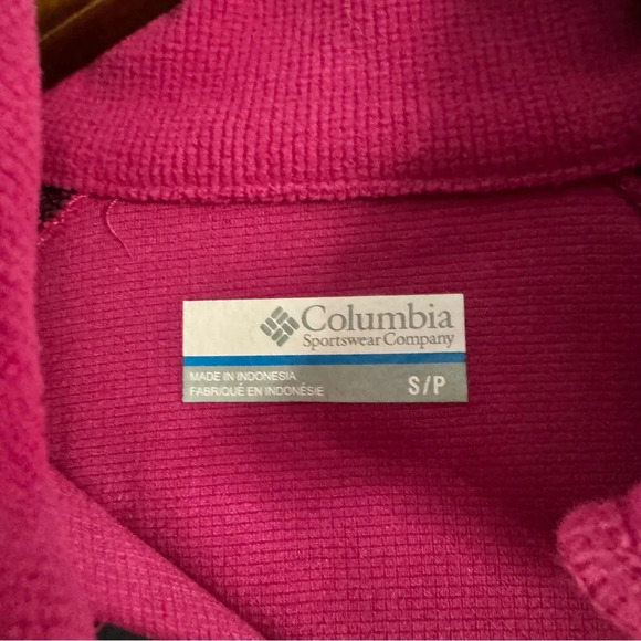 Columbia Pink Waffle Knit Fleece Gorpcore Small Outdoorsy Sporty Athleisure - Picture 4 of 10